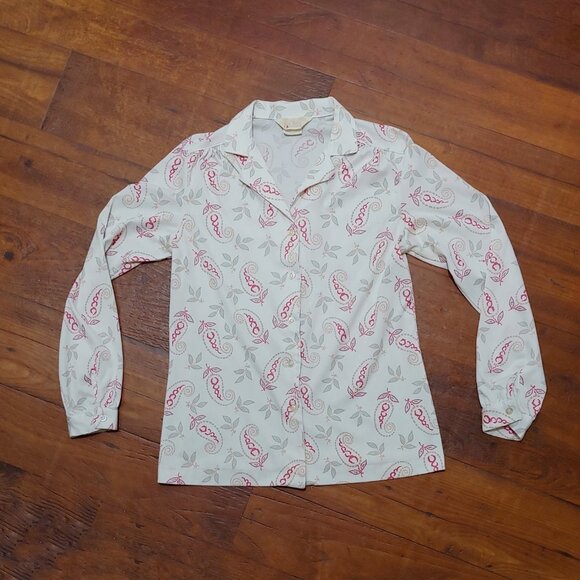 Sears Tops - Vintage Sears 1970s Floral Pattern Shirt